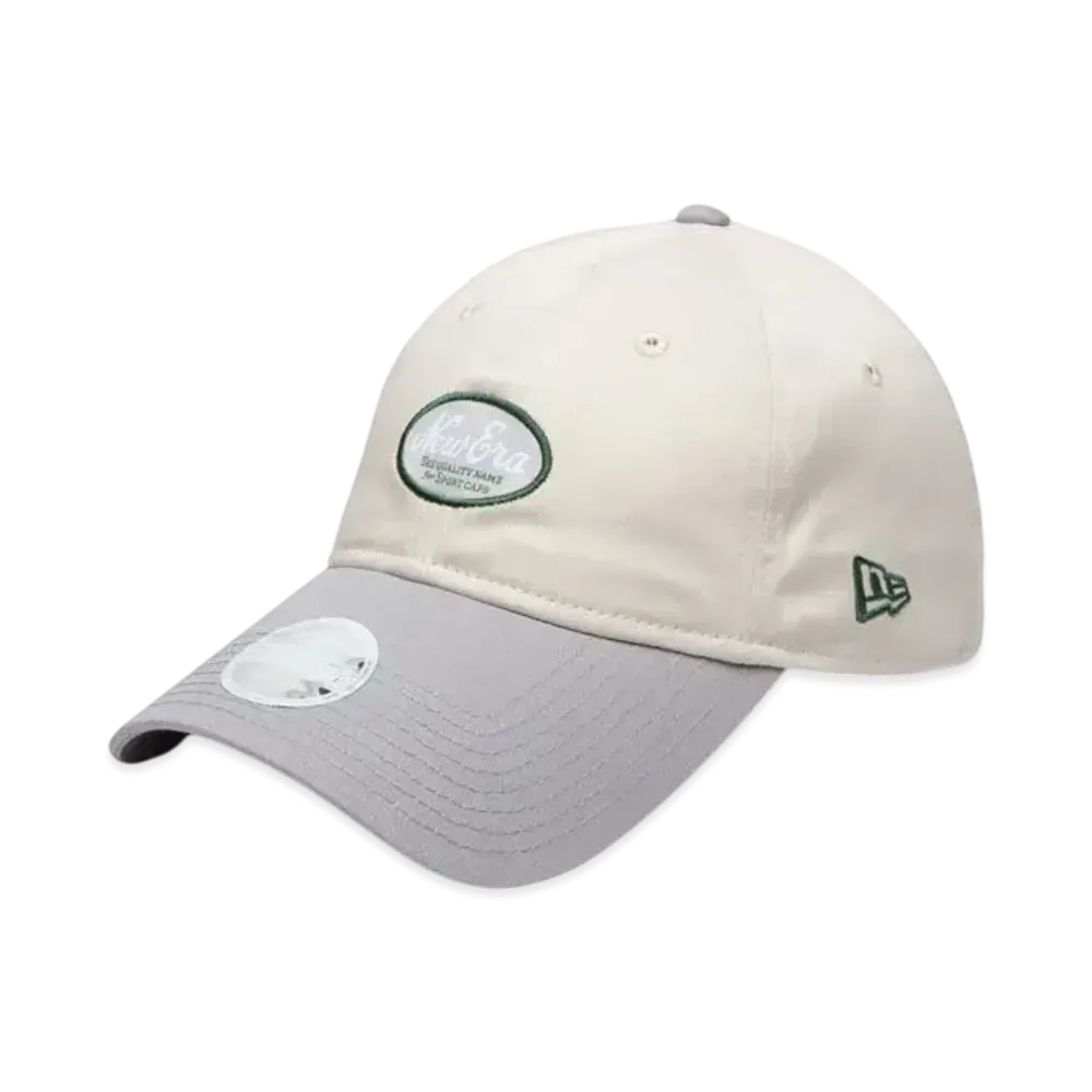 NEW ERA Golf Women's 9Twenty Long Visor Stretch Cotton Washable Oval Logo "Stone/Gray"
