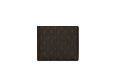 SAINT LAURENT Le Monogramme East/West Wallet With Coin Pouch In Saint Laurent Monogram Canvas "Chestnut"