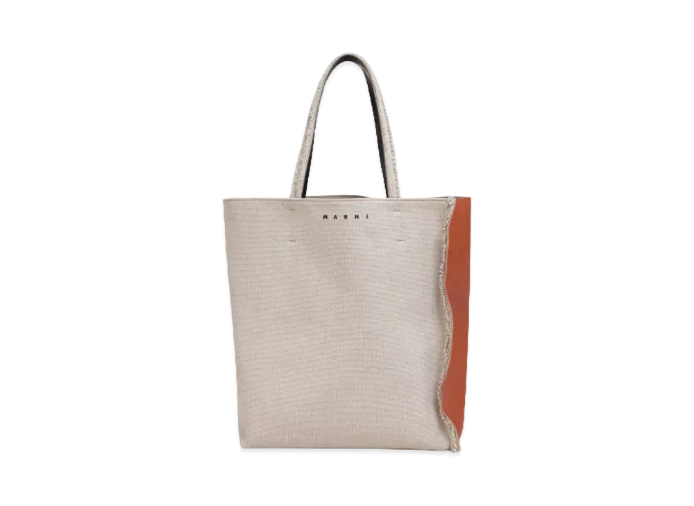 Marni Museo Soft Black Leather & Canvas Shopping Bag "Lust/Black"