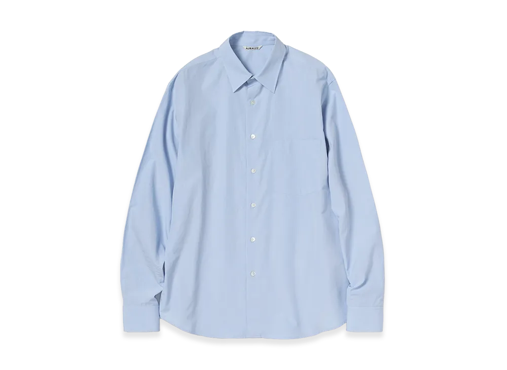 AURALEE Women's Finx Light Weather Chambray Shirt "Sax Blue Chambray"