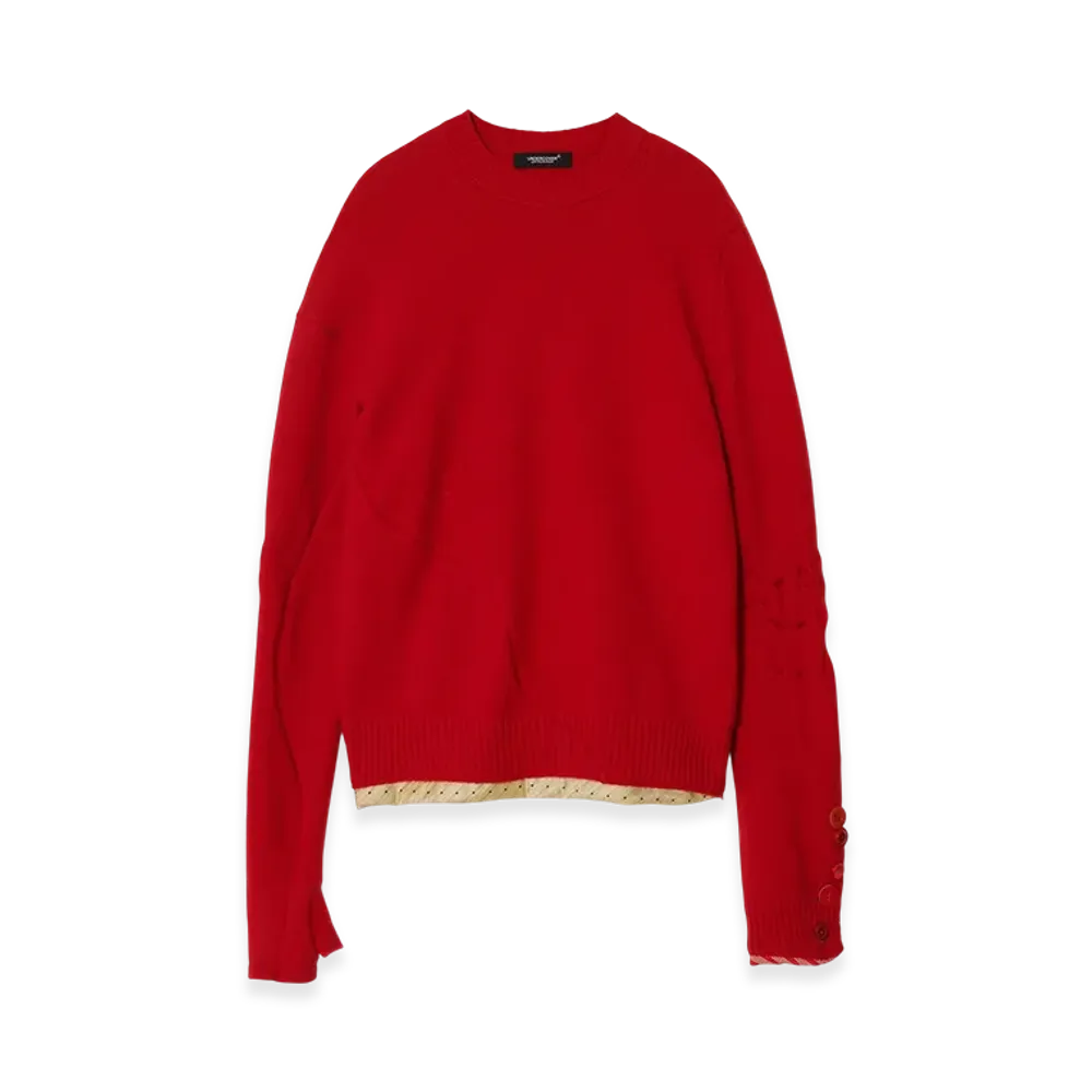 UNDERCOVER Angora Blend Wool Crewneck Knit "Red"