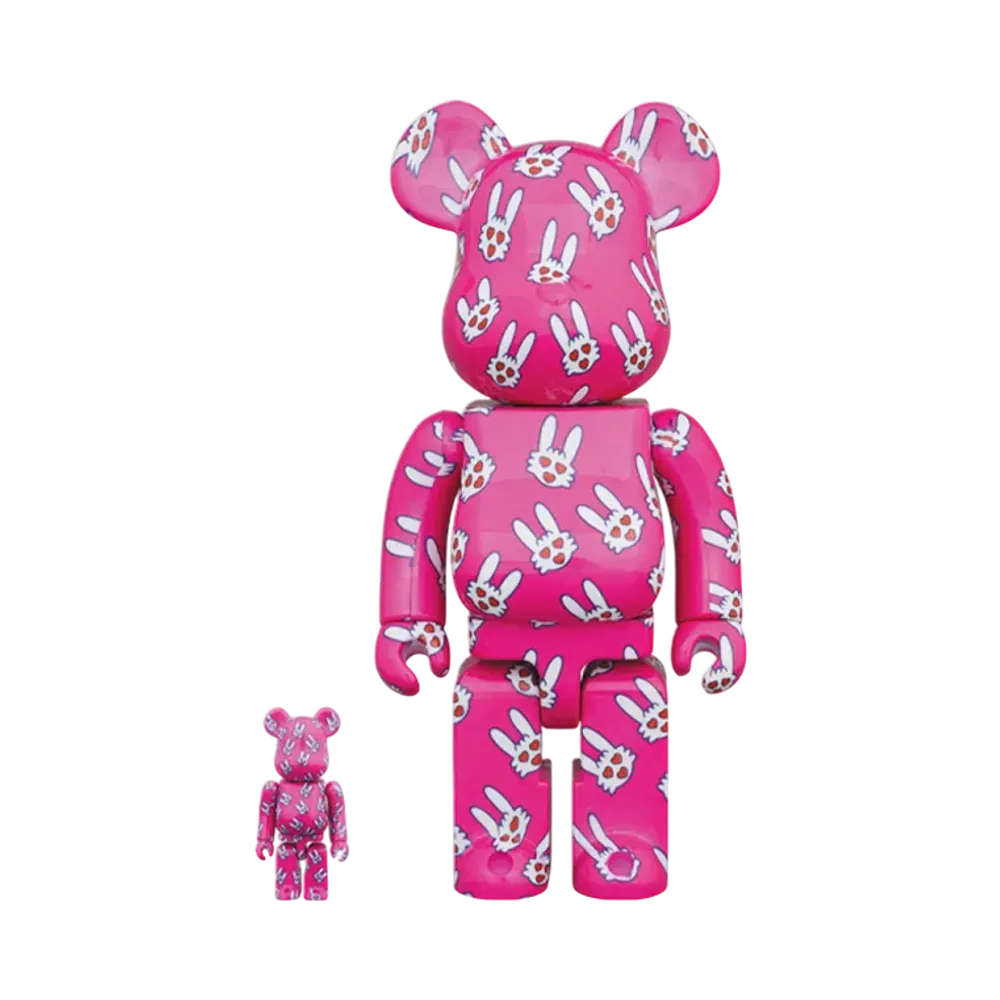 MEDICOM TOY "BEARBRICK" Hitohata Usagi 100% & 400% (Kiyoshiro Imawano 50Th Celebration)