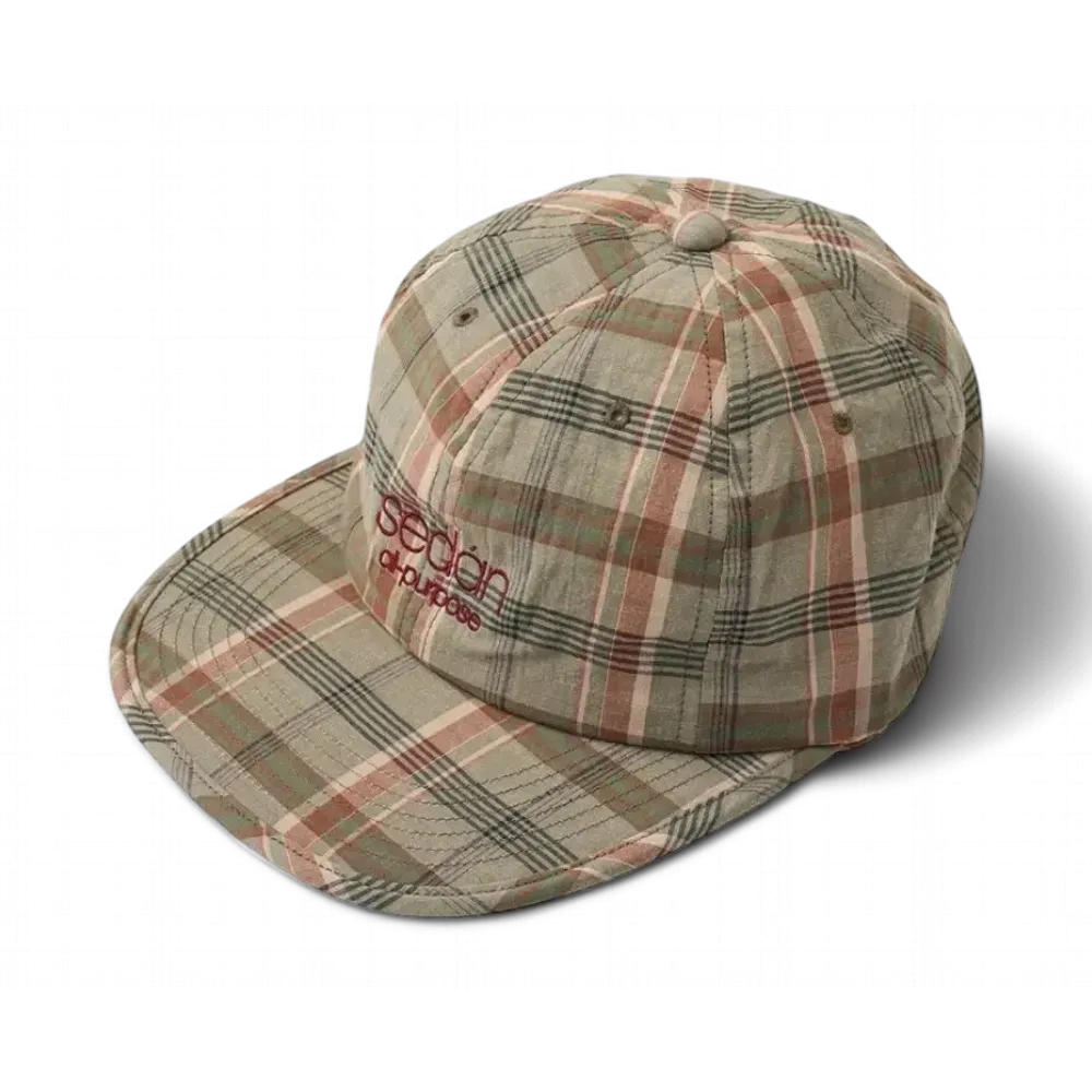 SEDAN ALL-PURPOSE Classic Logo Madras Plaid Cap "Olive Plaid"