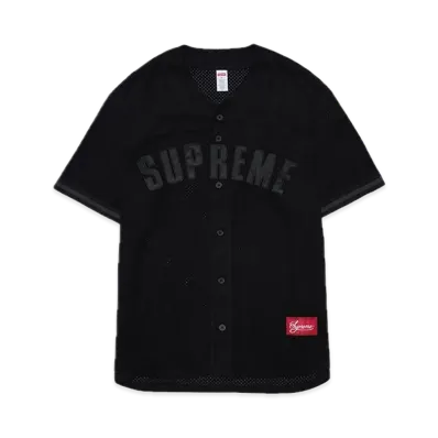 Supreme Ultrasuede Mesh Baseball Jersey "Black"