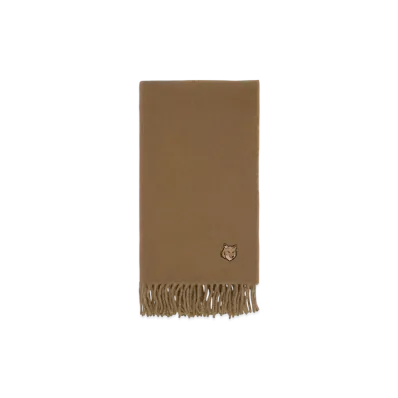 Maison Kitsune Bold Fox Head Double Face Scarf "Chino Beige"