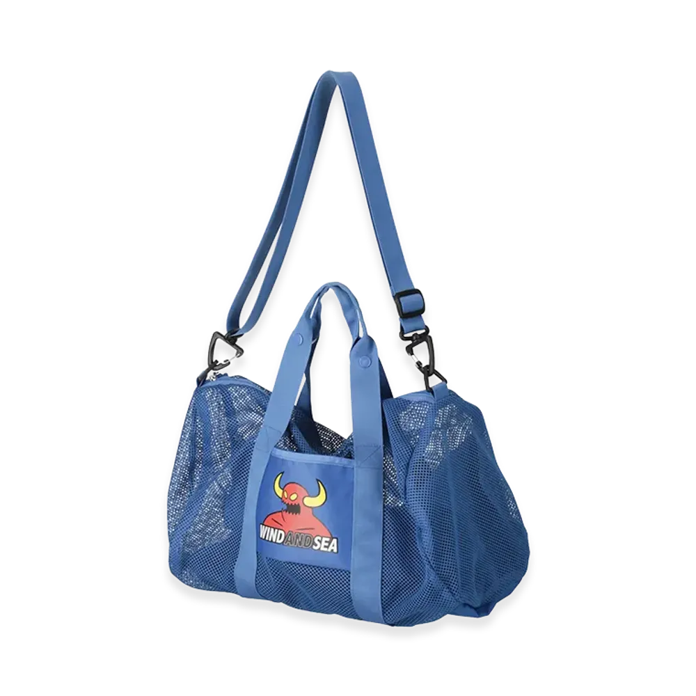 WIND AND SEA x Toy Machine Mesh Drum Bag "Blue"