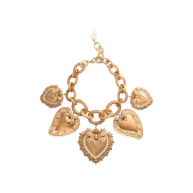 Dolce&Gabbana Necklace with Sacred Heart Charms "Gold"