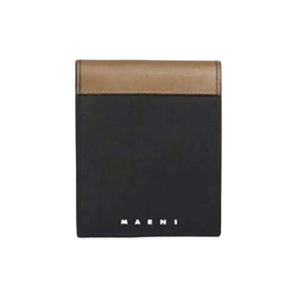 Marni Saffiano Leather YEN and USD Bi Fold Wallet "Brown/Black"