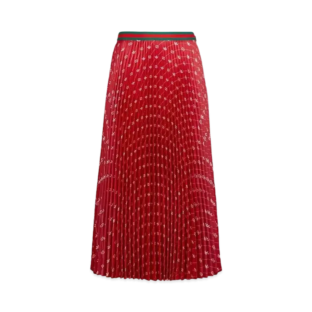 adidas x Gucci Satin Pleated Skirt "Red"