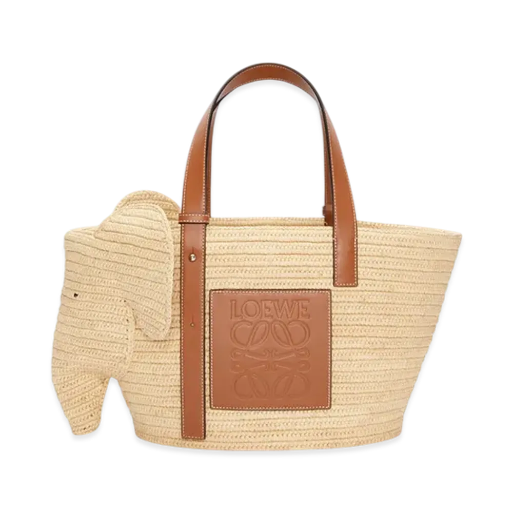 LOEWE Elephant Basket Bag "Natural/Tan"