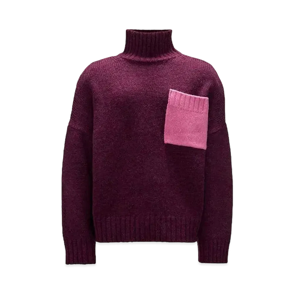 JW ANDERSON Patch Pocket Turtleneck Sweater #1 "Burgundy"