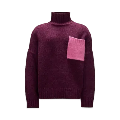 JW ANDERSON Patch Pocket Turtleneck Sweater #1 "Burgundy"