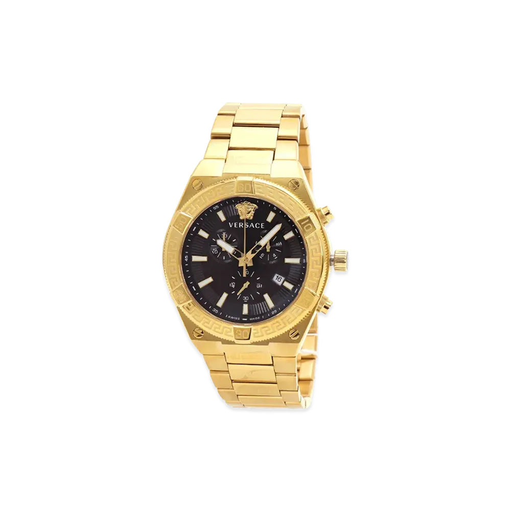 Versace Sporty Greca Quartz Medusa 45mm "Gold/Black"