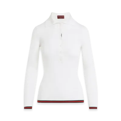 GUCCI Women's Web Polo "White"