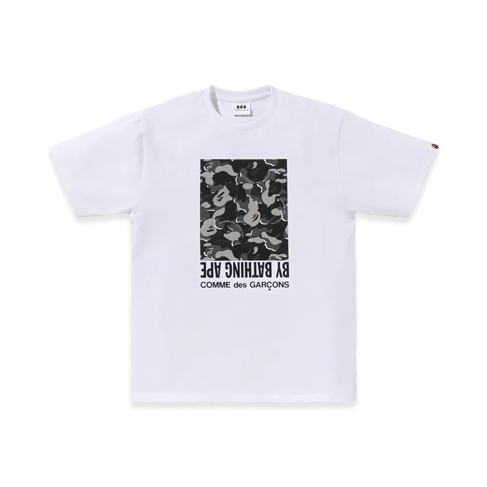 A BATHING APE x COMME des GARCONS Camo Box Tee "White"