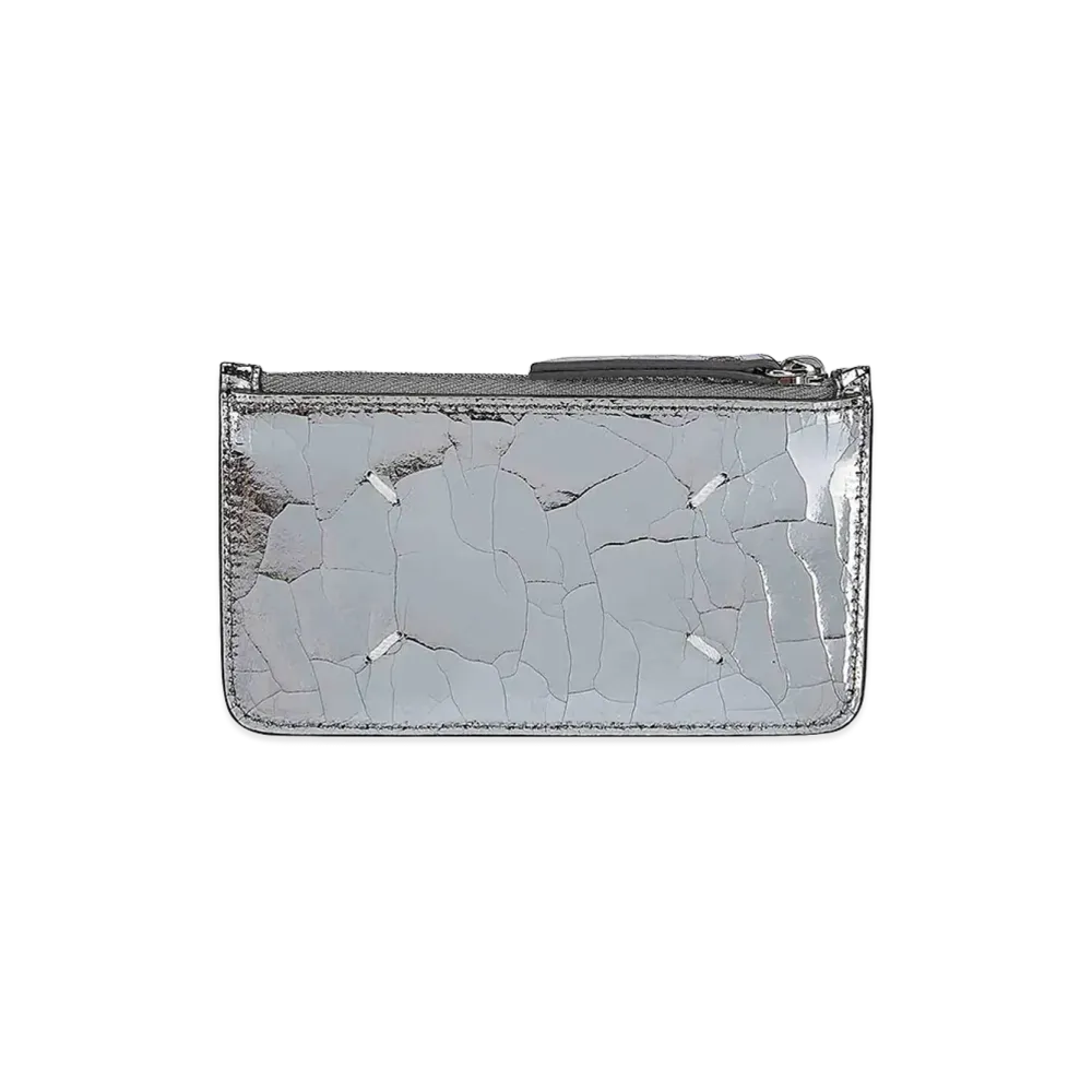 Maison Margiela Women's Card Holder Zip Ew "Silver"