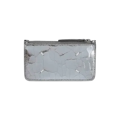 Maison Margiela Women's Card Holder Zip Ew "Silver"