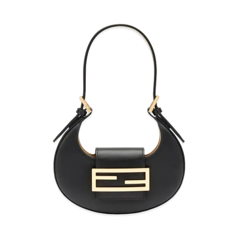 FENDI Nano Fendi Digraphy Leather Charm "Black"
