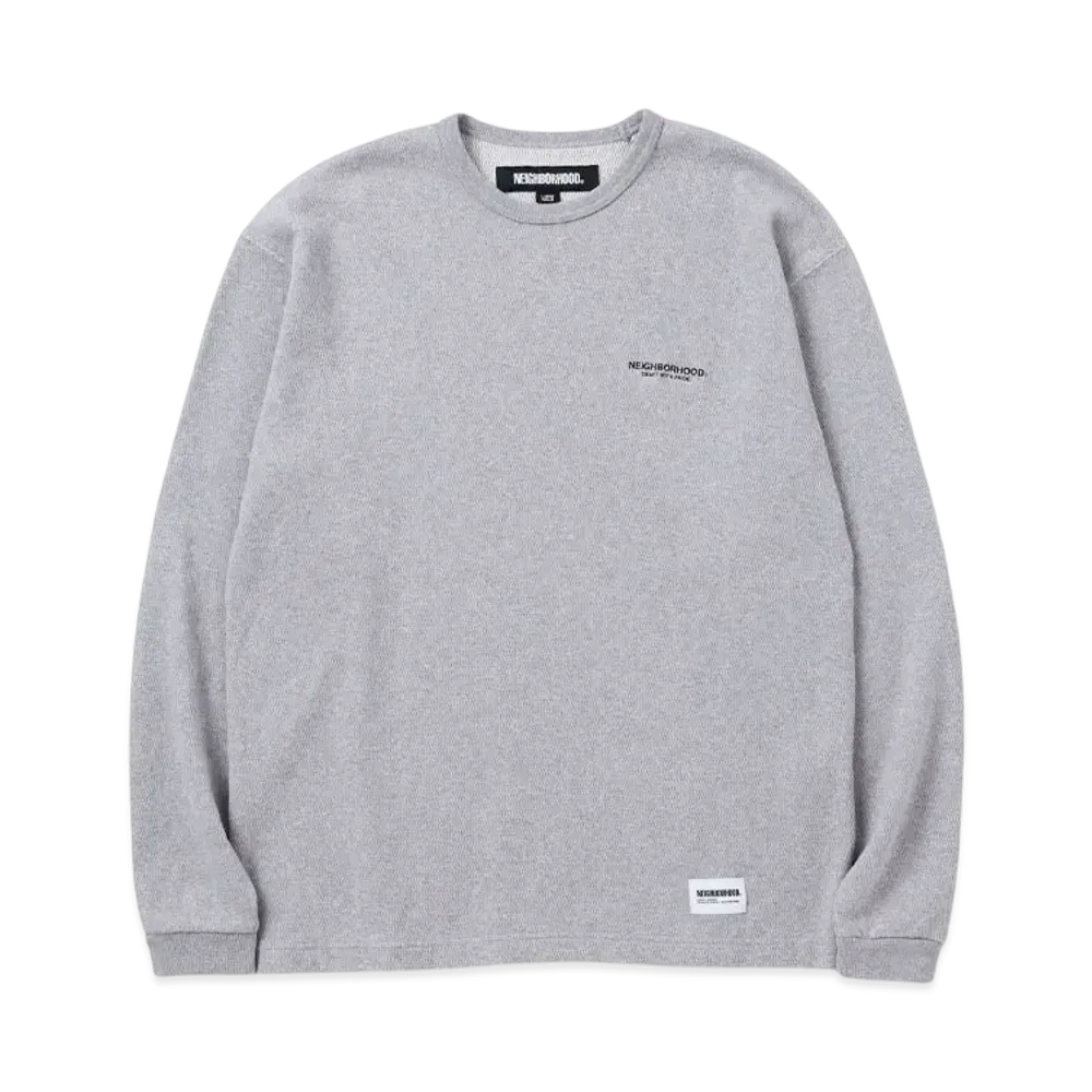 NEIGHBORHOOD Honeycomb Fabric Crewneck LS "Gray"
