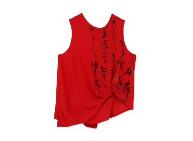 Yohji Yamamoto Y's SILK SATIN CALLIGRAPHY BLOUSE "Red"