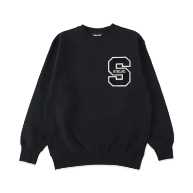 WIND AND SEA College Wappen Sweat "Black"
