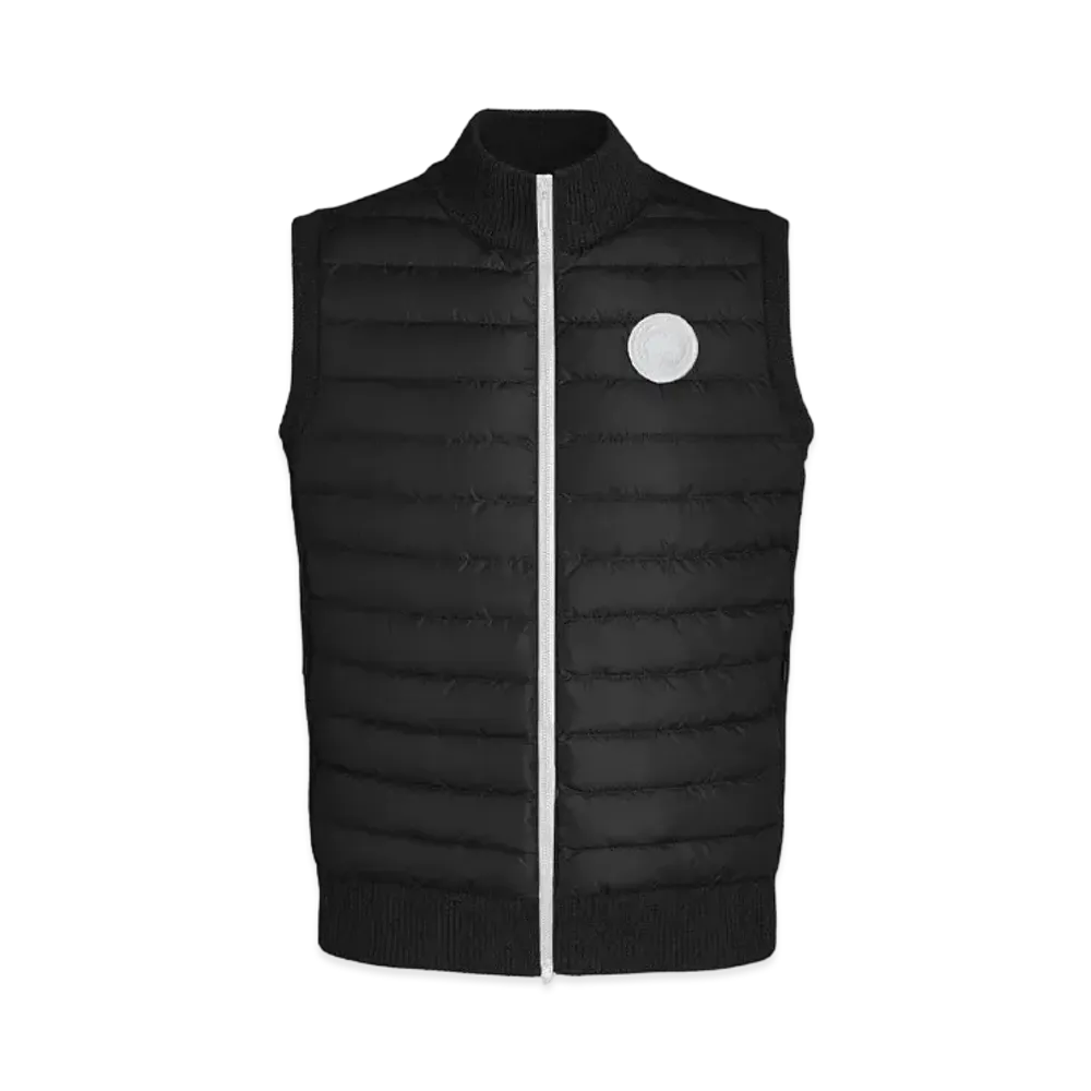 CANADA GOOSE Hybridge Knit Vest Contrast Trim "Black/White"