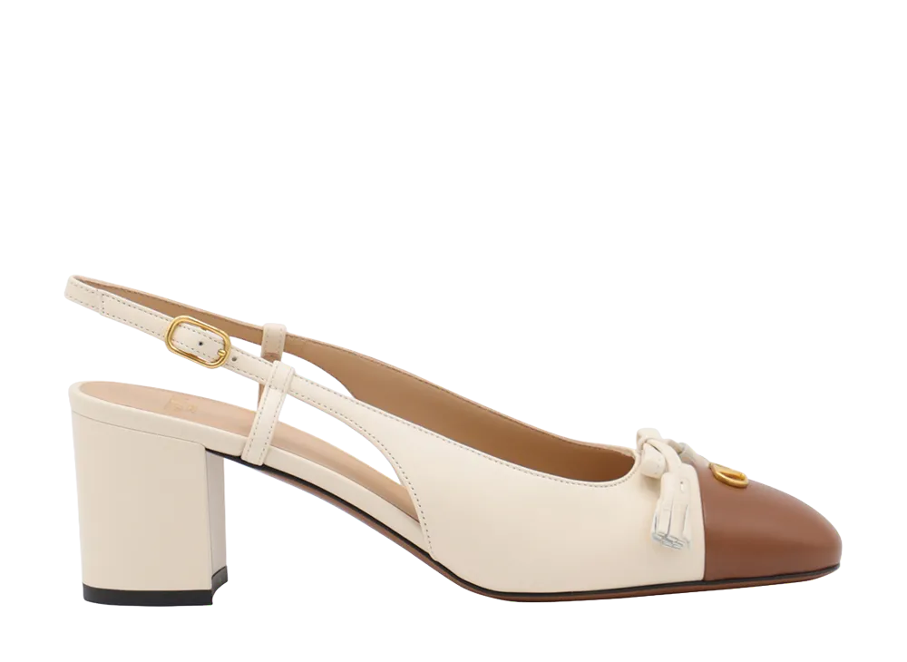 Valentino Garavani Women's Sand Leather Vlogo Signature Pumps "White"