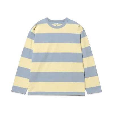 BEAMS 3.5 Inch Border Tee "Sax/Natural"