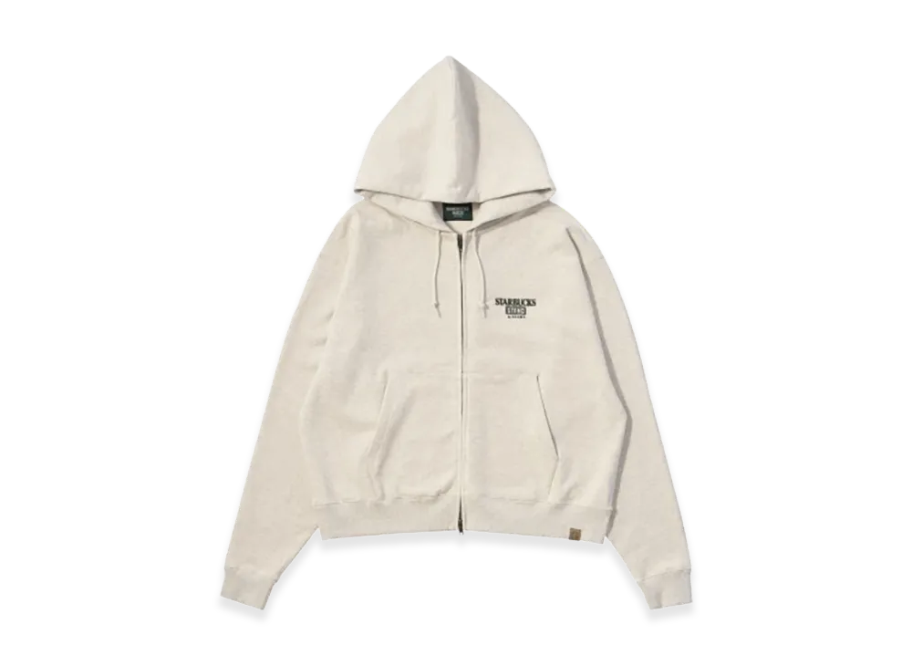 STARBUCKS STAND x BEAMS Logo Zip Hoodie "Oatmeal"