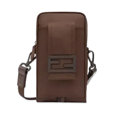 FENDI Mobile Phone Pouch Nylon Mobile Phone Holder "Brown"