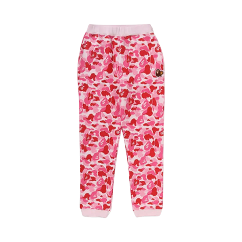 A BATHING APE Abc Camo Ape & Milo One Point Sweat Pants "Pink"
