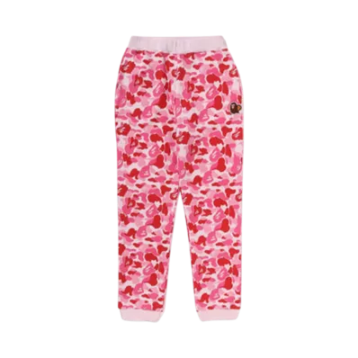 A BATHING APE Abc Camo Ape & Milo One Point Sweat Pants "Pink"