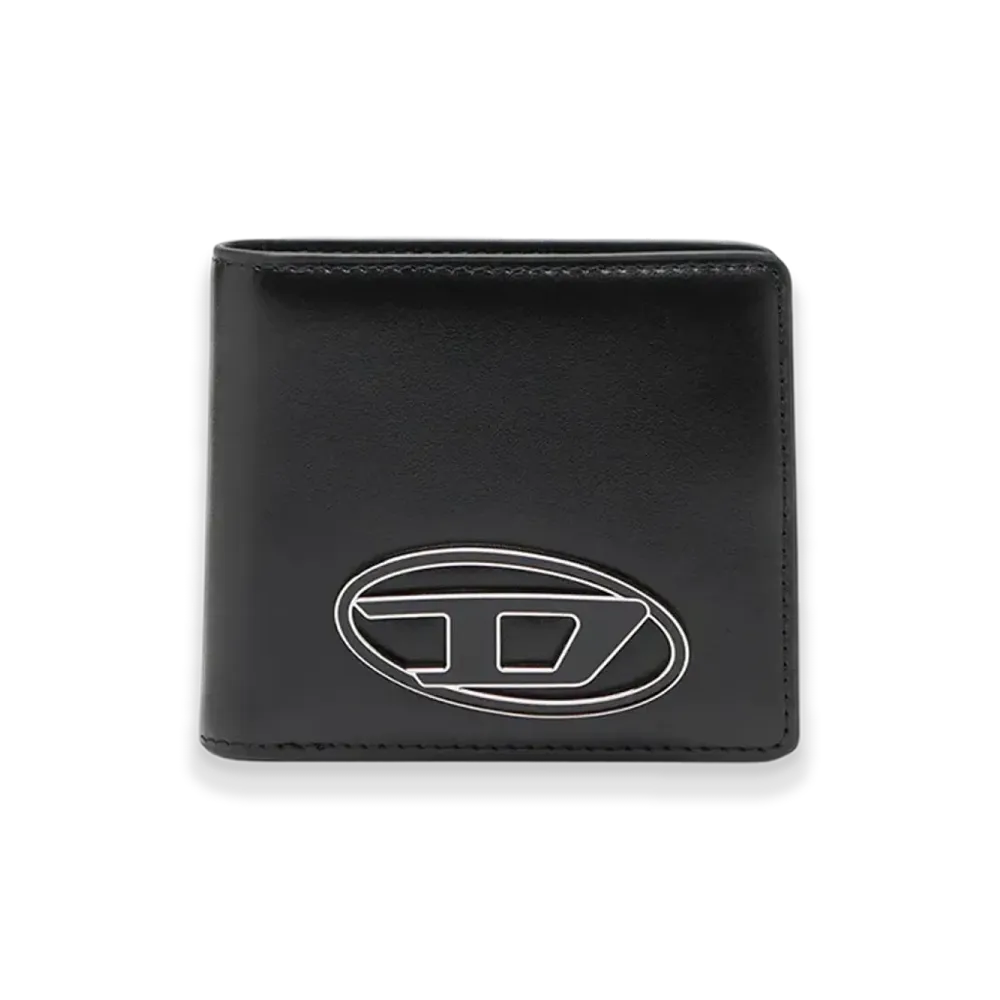Diesel 1Dr Bi Fold Coin S 3D Leather Bi-Fold Wallet "Black"