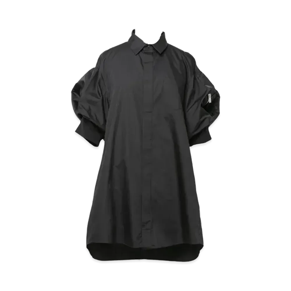 sacai Cotton Poplin x Nylon Twill Dress "Black"