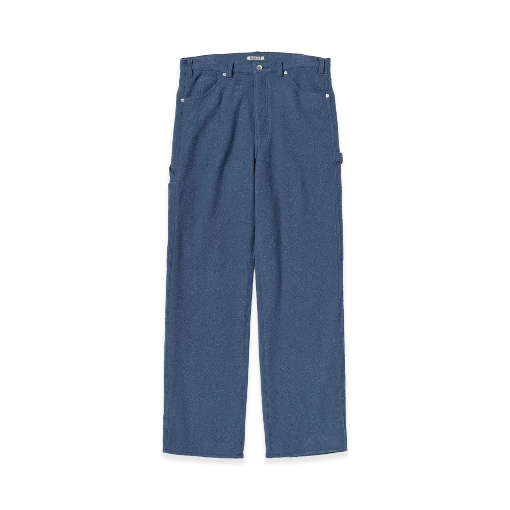 AURALEE Homespun Tweed Painter Pants "Dusty Blue"