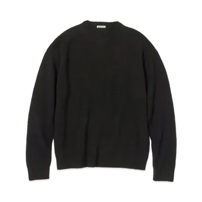 AURALEE SHETLAND WOOL CASHMERE KNIT P/O "Black"