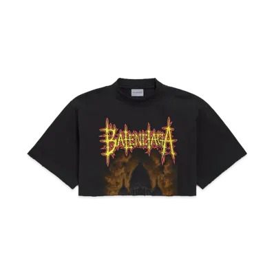 BALENCIAGA Women's Sacre Coeur Cropped T-Shirt "Black"