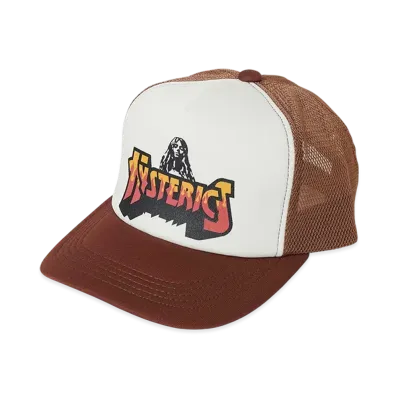 HYSTERIC GLAMOUR BAD ASS FIRE LOGO Mesh Cap "Brown"