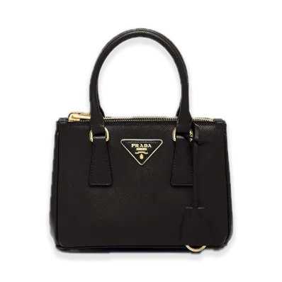 PRADA Galleria Saffiano Leather Mini Bag "Black"