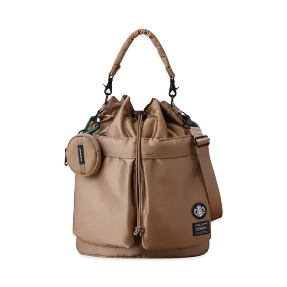 PORTER x STARBUCKS Coffee Bean Shape 2Way Tool Bag "Latte Beige"
