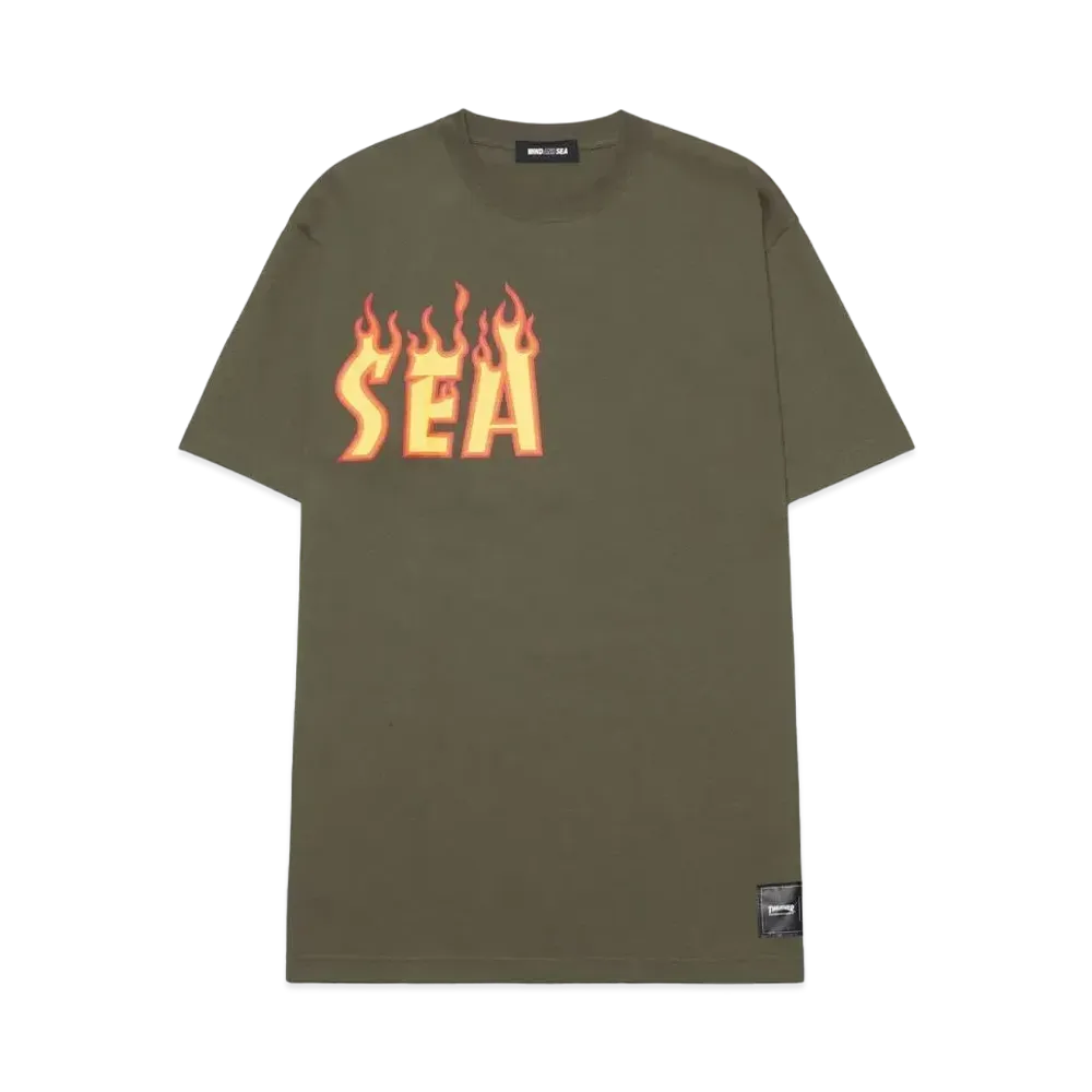 WIND AND SEA x THRASHER magazine (flame) "Khaki"
