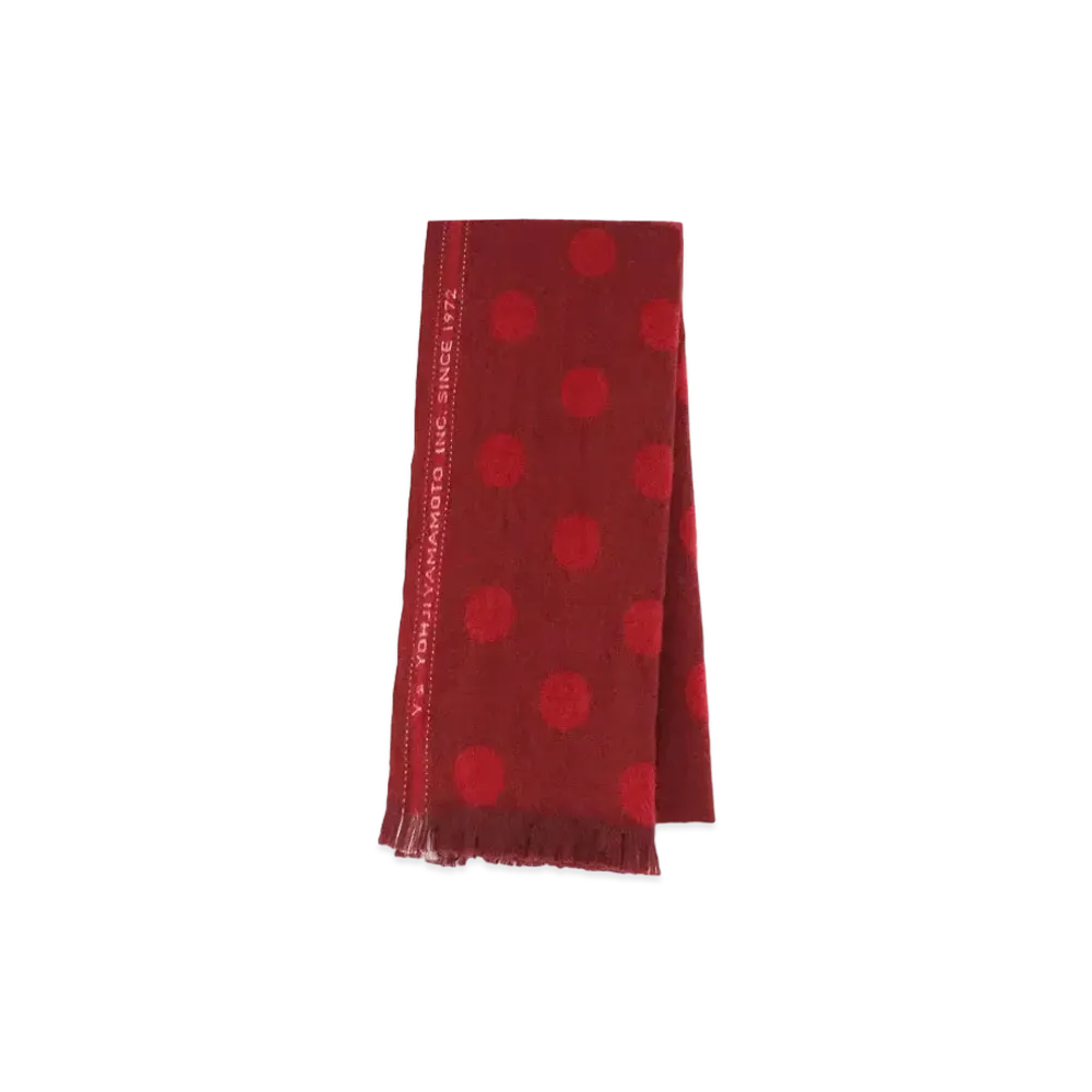Yohji Yamamoto Y's WOOL JACQUARD DOT JACQUARD STOLE "Red"