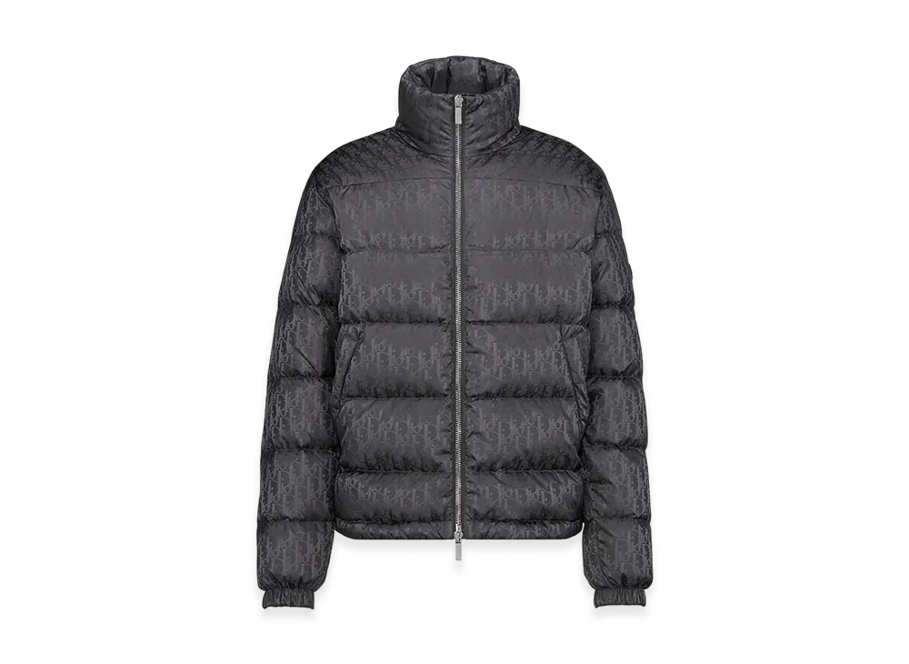 Dior Technical Jacquard Oblique Down Jacket "Gray"