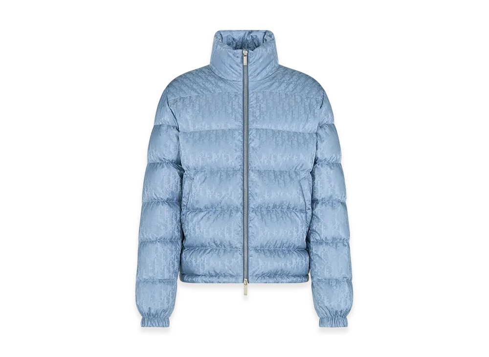 Dior Technical Jacquard Oblique Down Jacket "Blue"