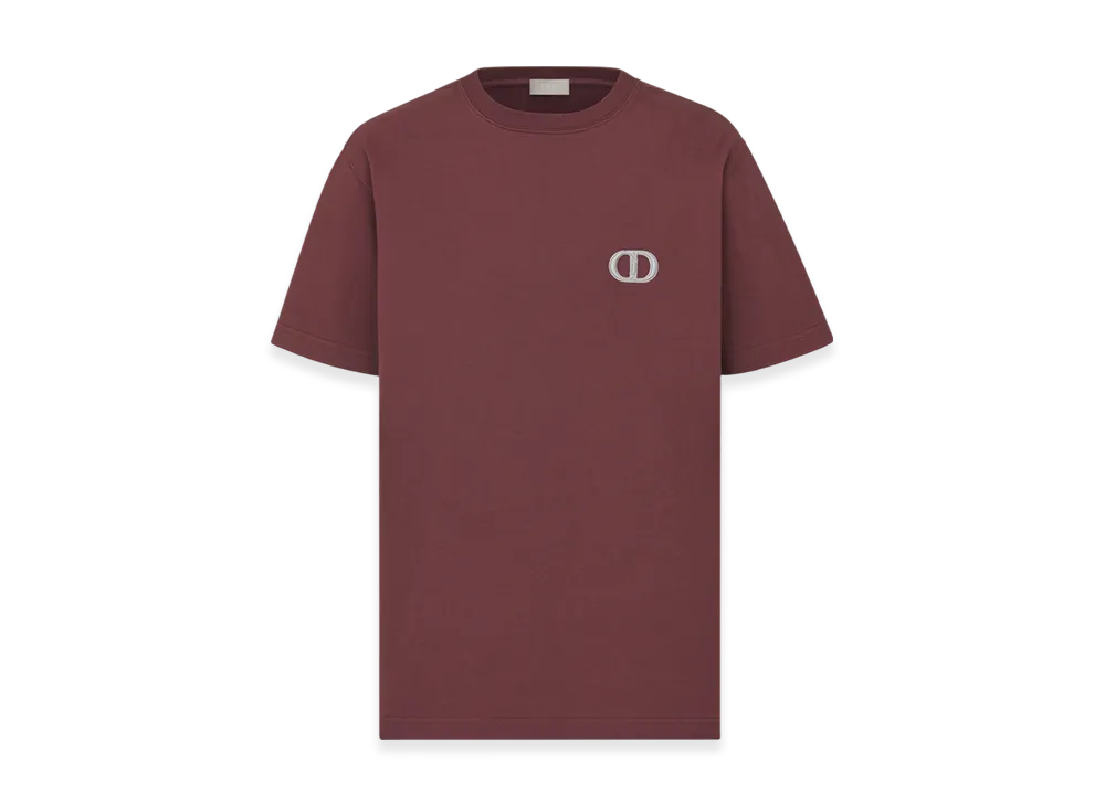 Dior Cotton Jersey CD Icon T-Shirt Relaxed Fit "Burgundy"
