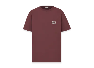 Dior Cotton Jersey CD Icon T-Shirt Relaxed Fit "Burgundy"