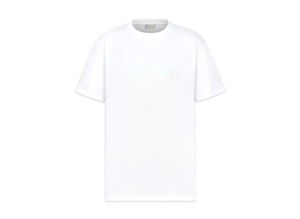ディオール CDアイコン Tシャツ リラックス フィット コットンジャージー "ホワイト" 943J605A0554_C080