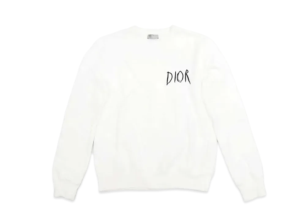 Dior x RAYMOND PETTIBON Embroidery Crew Neck Sweatshirt "White"