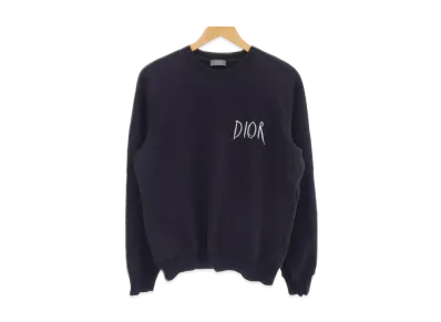Dior x Raymond Pettibon Men's Embroidered Crew Neck Sweatshirt "Black"