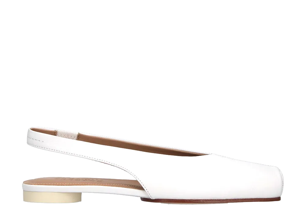 MM6 Maison Margiela Women's Slingback Ballet Flats "White"